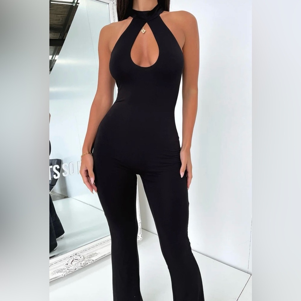That’s So Fetch Evoke Halter Jumpsuit Black Size10 - Picture 2 of 10